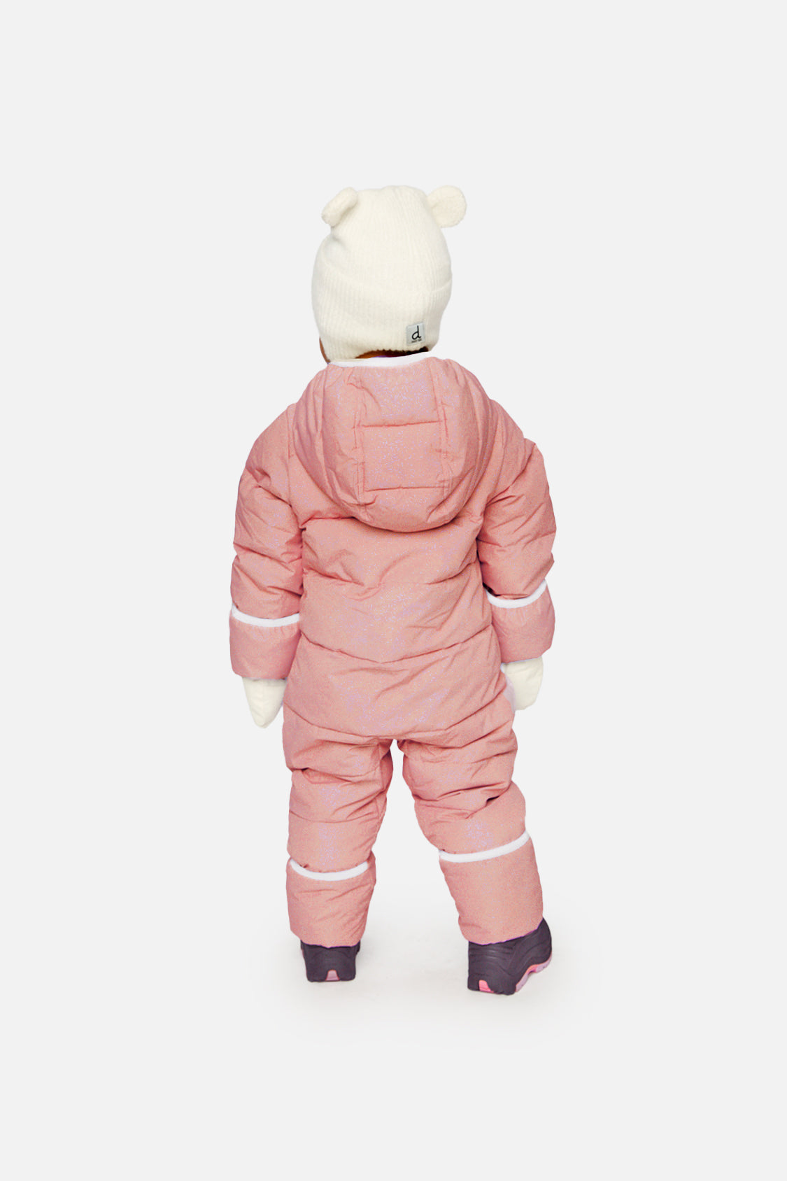 Baby Cloud One Piece Snowsuit Adapted For Car Seats Pale Dusty Pink - Image 3