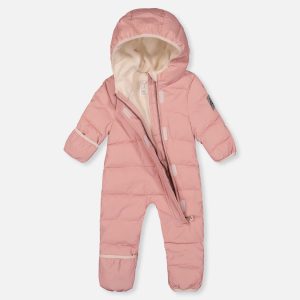 Baby Cloud One Piece Snowsuit Adapted For Car Seats Pale Dusty Pink - Image 5