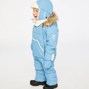 Baby Snug One Piece Snowsuit Adapted For Car Seats Blue Grey - Image 3