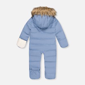 Baby Snug One Piece Snowsuit Adapted For Car Seats Blue Grey - Image 5