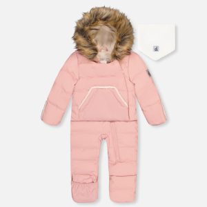Baby Snug One Piece Snowsuit Adapted For Car Seats Pale Dusty Pink