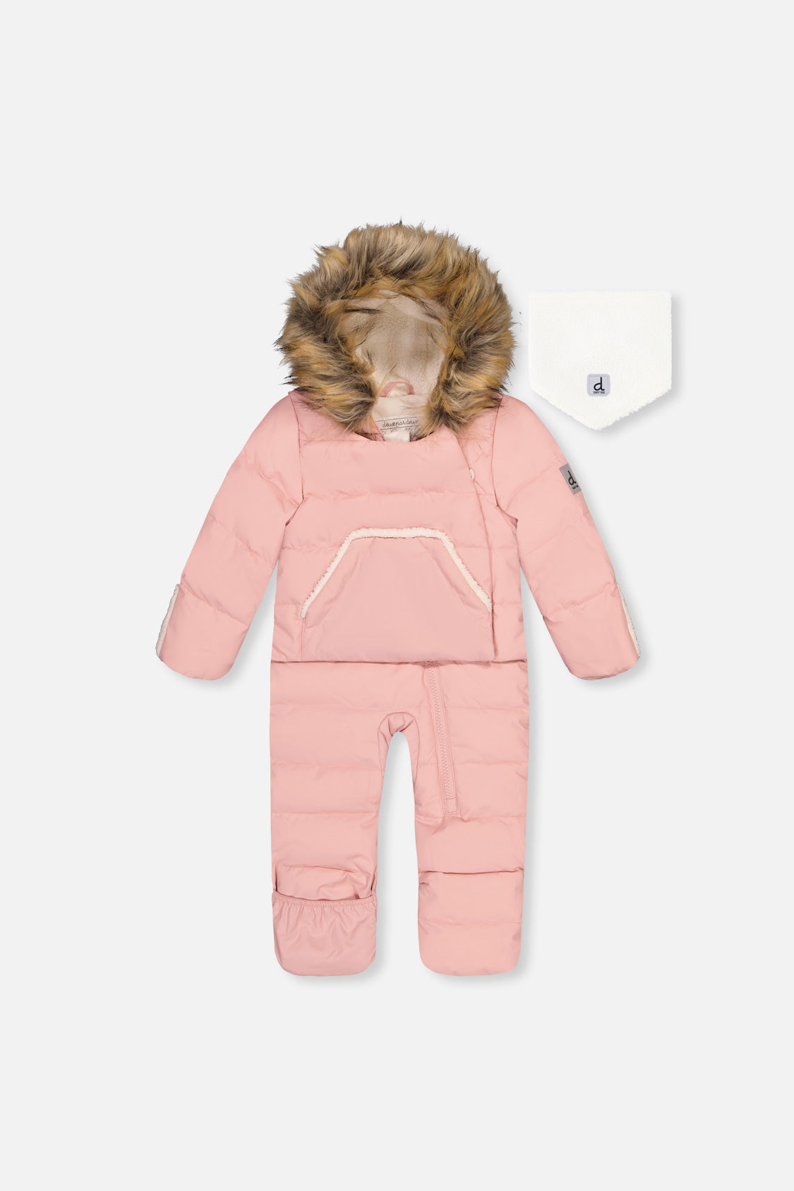 Baby Snug One Piece Snowsuit Adapted For Car Seats Pale Dusty Pink