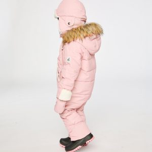 Baby Snug One Piece Snowsuit Adapted For Car Seats Pale Dusty Pink - Image 3