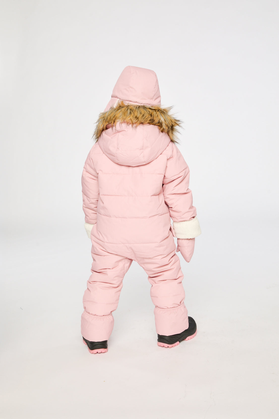 Baby Snug One Piece Snowsuit Adapted For Car Seats Pale Dusty Pink - Image 4