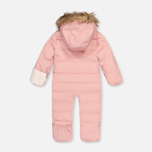 Baby Snug One Piece Snowsuit Adapted For Car Seats Pale Dusty Pink - Image 5