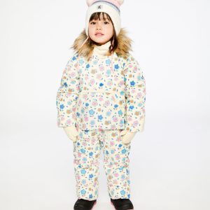 Alternative view of Baby Snug One Piece Snowsuit Adapted For Car Seats White With Floral Print