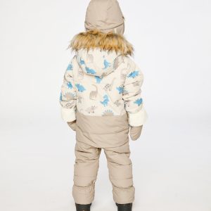 Baby Snug One Piece Snowsuit Adapted For Car Seats Blue Dinosaur Print - Image 4