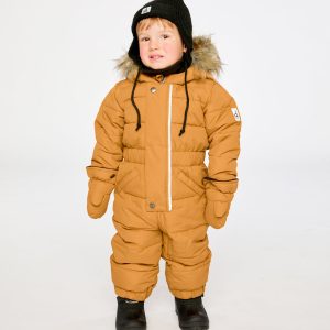 Alternative view of Baby Original One Piece Puffy Snowsuit With Removable Mittens And Boots Brown Sugar