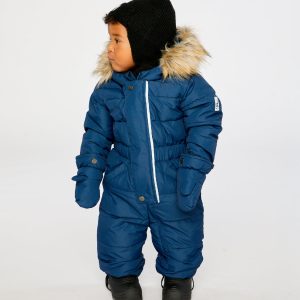 Alternative view of Baby Original One Piece Puffy Snowsuit With Removable Mittens And Boots Dark Blue