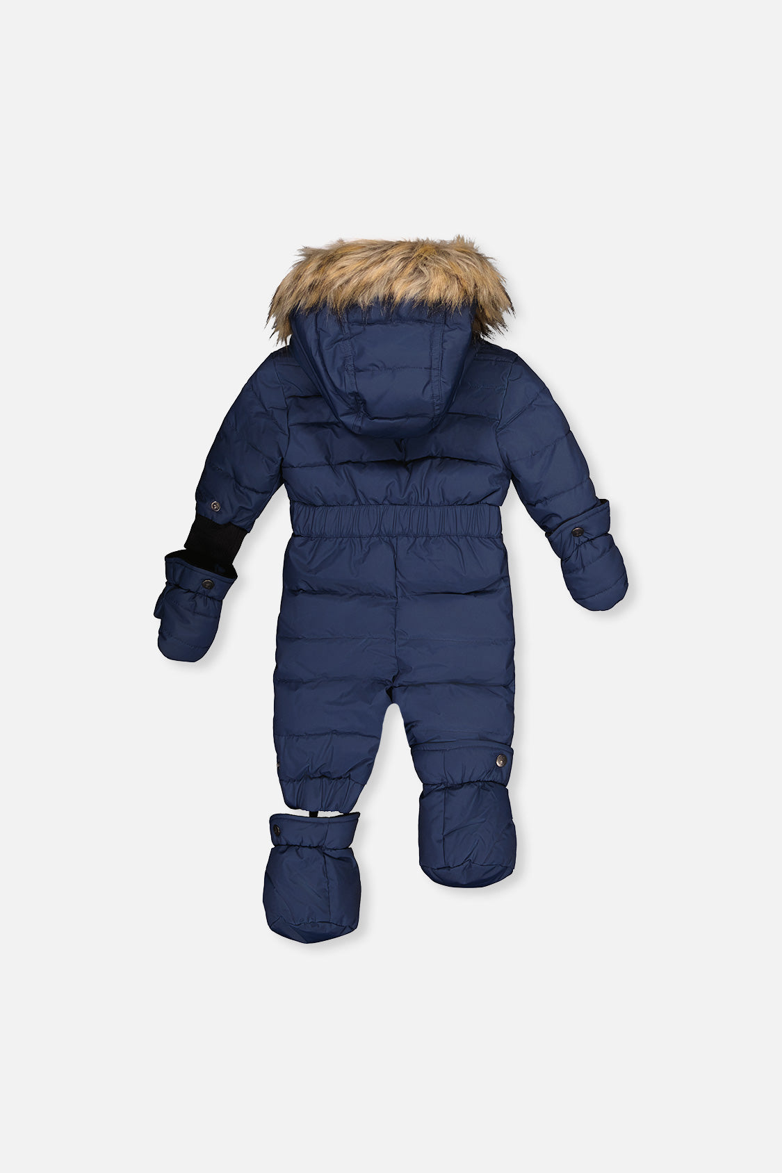Baby Original One Piece Puffy Snowsuit With Removable Mittens And Boots Dark Blue - Image 5