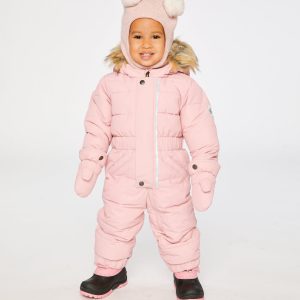 Alternative view of Baby Original One Piece Puffy Snowsuit With Removable Mittens And Boots Pale Dusty Pink