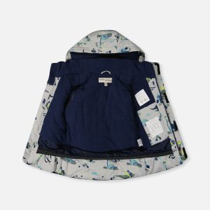 Two Piece Discover Snowsuit Grey Skiing Dinosaur Print - Image 4