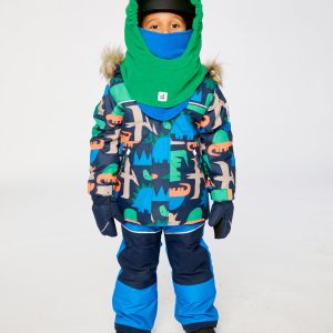 Two Piece Discover Snowsuit Blue Dinosaur Print - Image 4