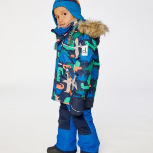 Two Piece Discover Snowsuit Blue Dinosaur Print - Image 5