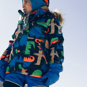 Alternative view of Two Piece Discover Snowsuit Blue Dinosaur Print