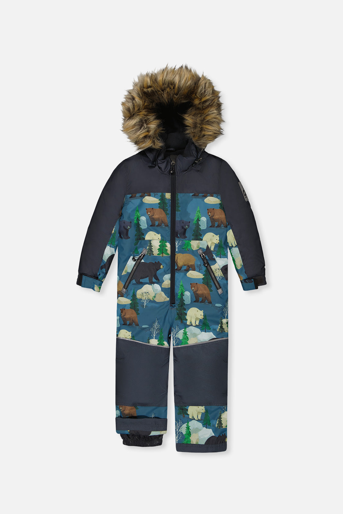 Kids One Piece Discover Snowsuit Blue Bear Print - Image 7