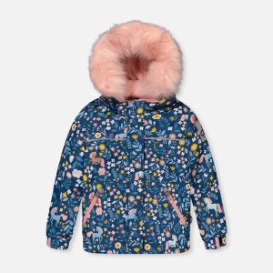 Two Piece Discover Snowsuit Blue And Pink Unicorn Print - Image 5