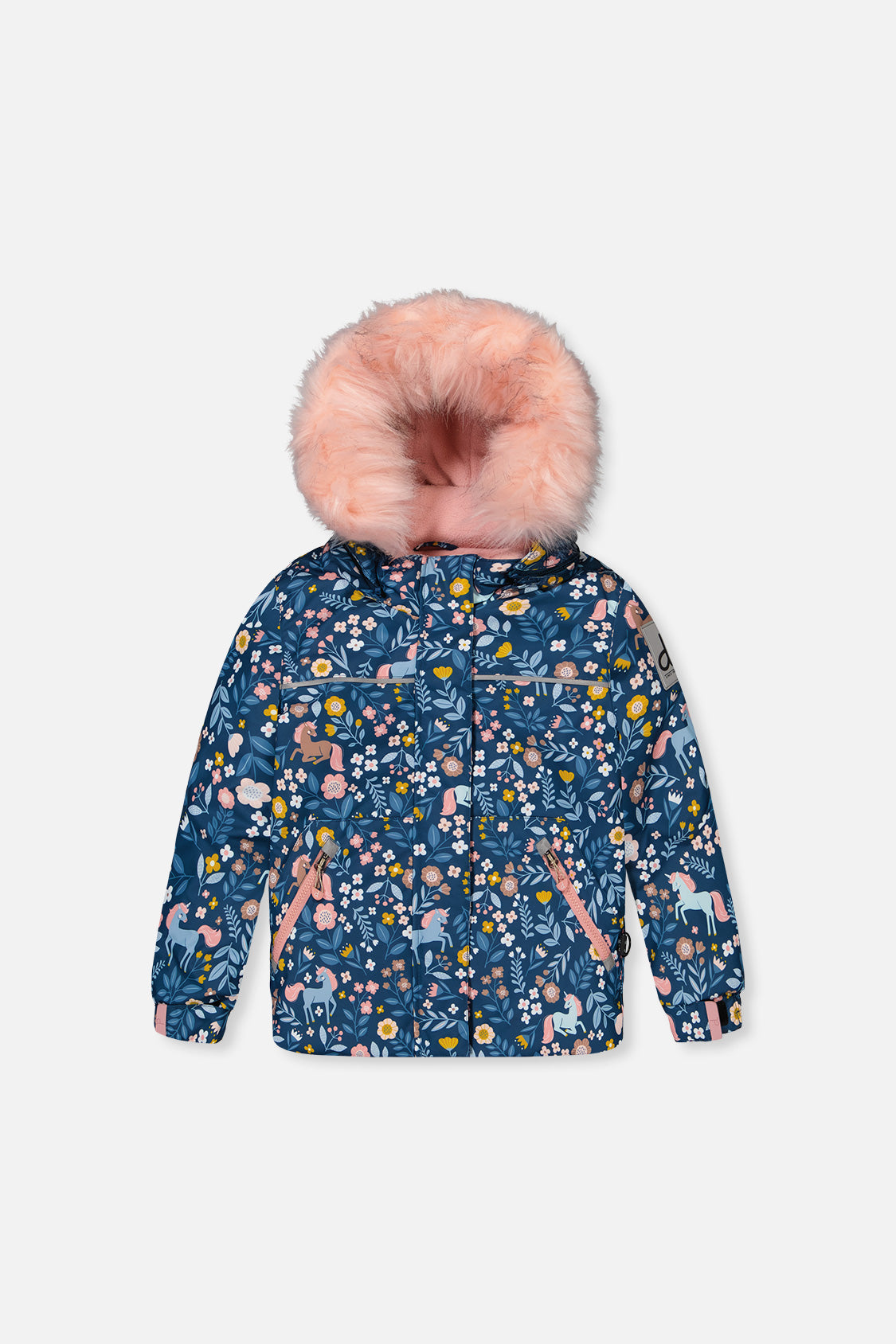 Two Piece Discover Snowsuit Blue And Pink Unicorn Print - Image 5