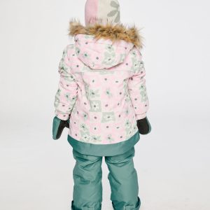 Two Piece Discover Snowsuit White With Retro Pink Print - Image 4
