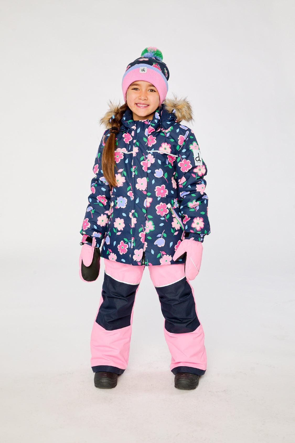 Two Piece Discover Snowsuit Blue Floral Print - Image 4