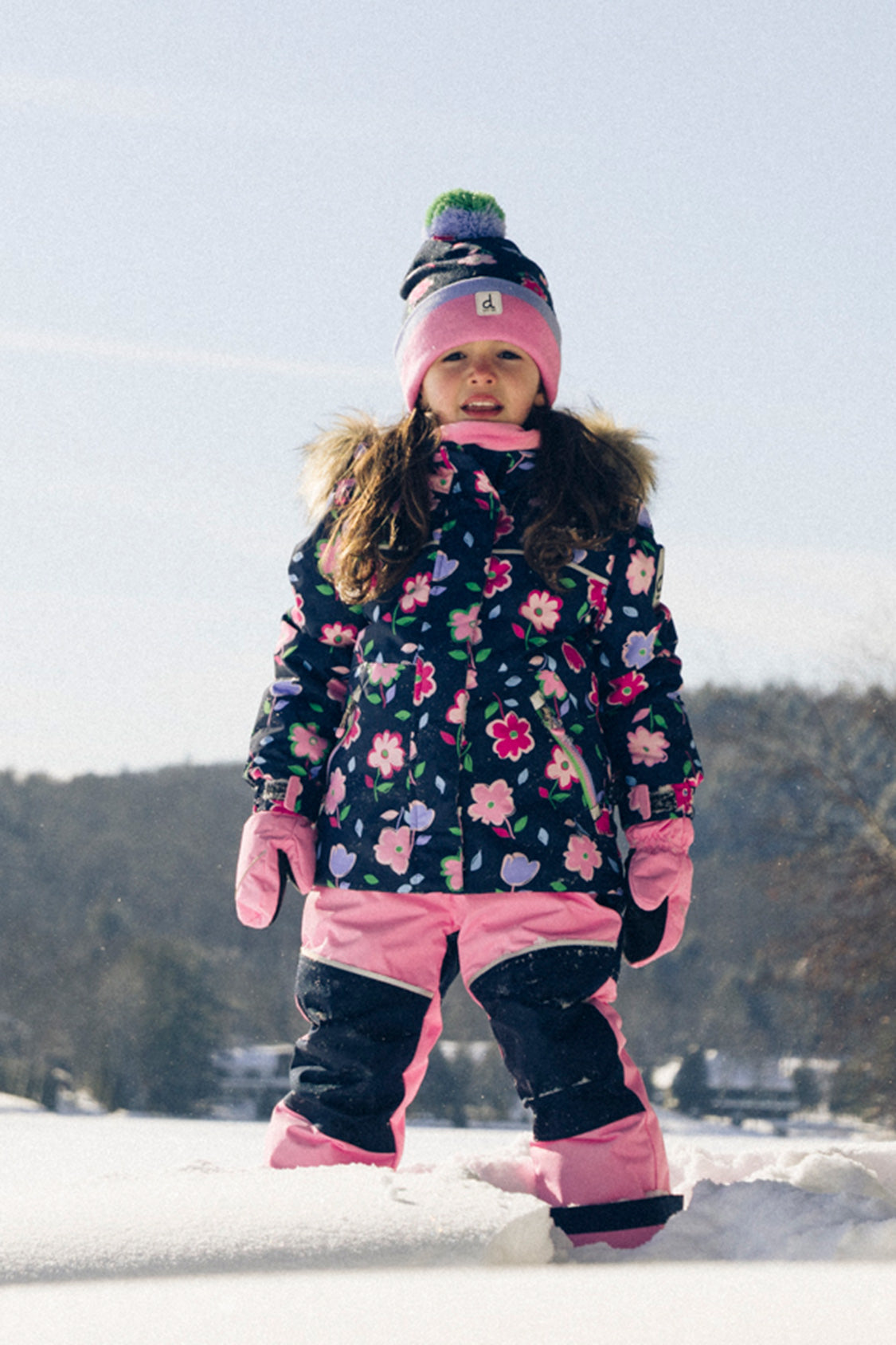 Two Piece Discover Snowsuit Blue Floral Print - Image 2