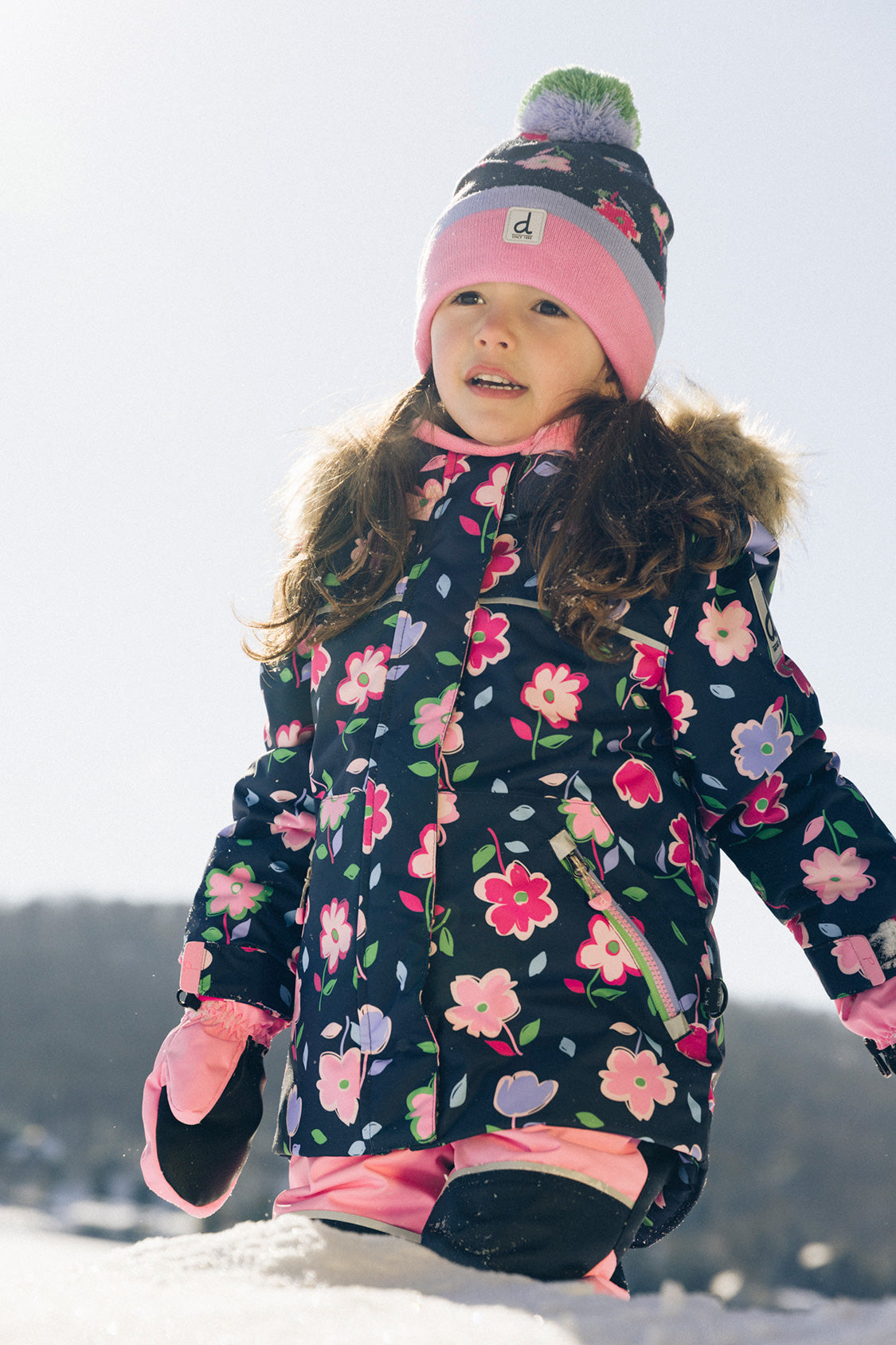 Two Piece Discover Snowsuit Blue Floral Print - Image 3