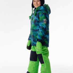 Light Weight Two Piece Chill Snowsuit Blue And Green Checkered Print - Image 4