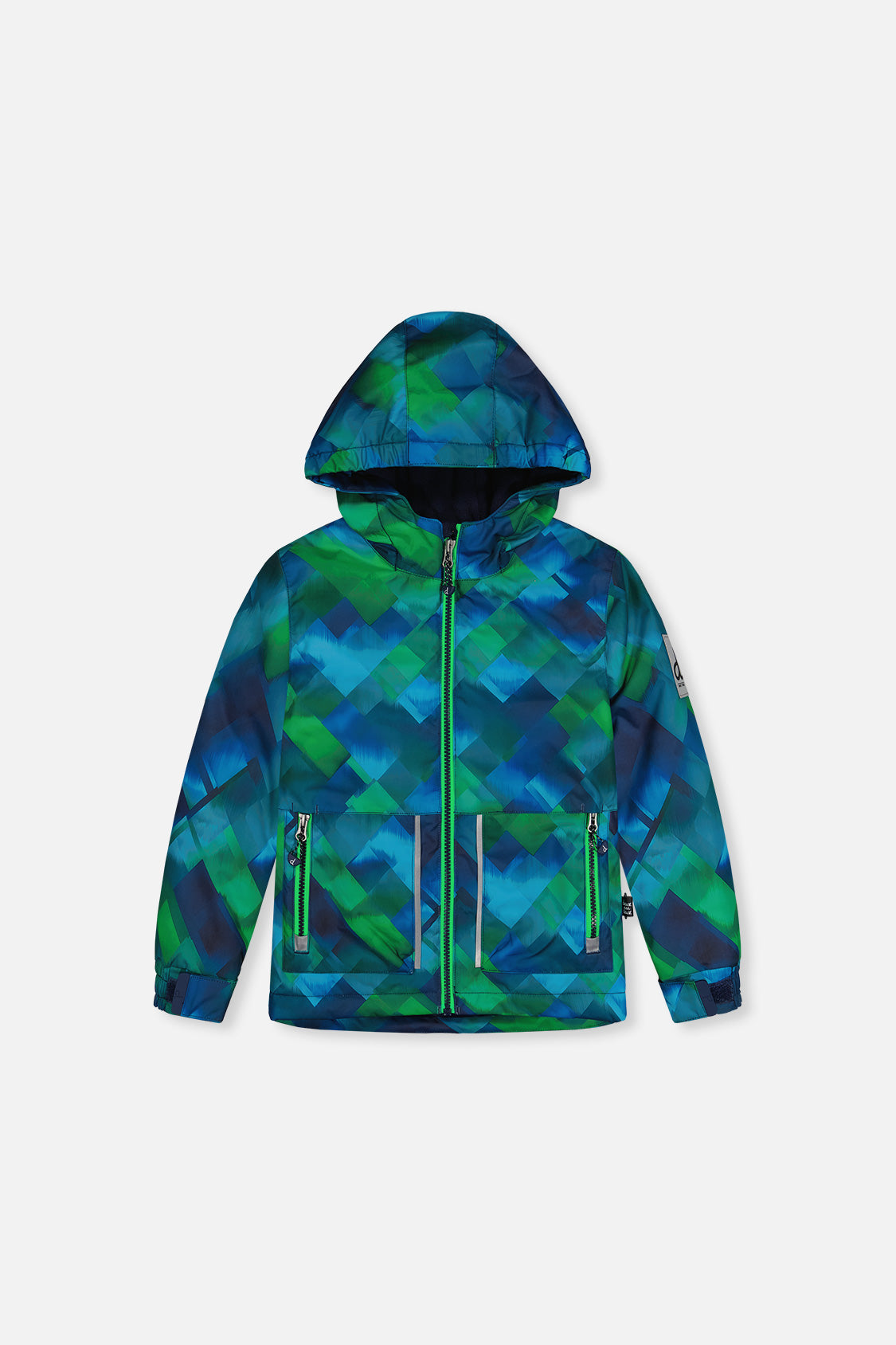 Light Weight Two Piece Chill Snowsuit Blue And Green Checkered Print - Image 3