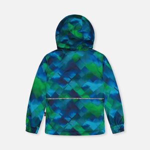 Light Weight Two Piece Chill Snowsuit Blue And Green Checkered Print - Image 5