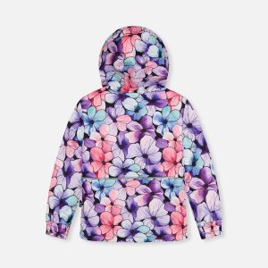 Light Weight Two Piece Chill Snowsuit Purple Floral Print - Image 5