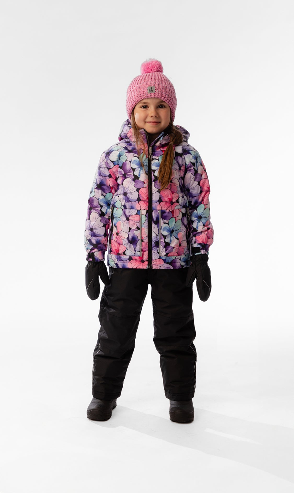 Light Weight Two Piece Chill Snowsuit Purple Floral Print - Image 4