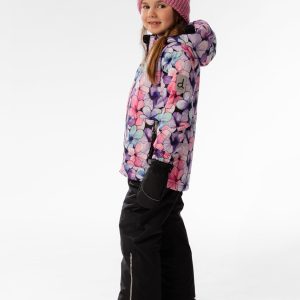 Light Weight Two Piece Chill Snowsuit Purple Floral Print - Image 2