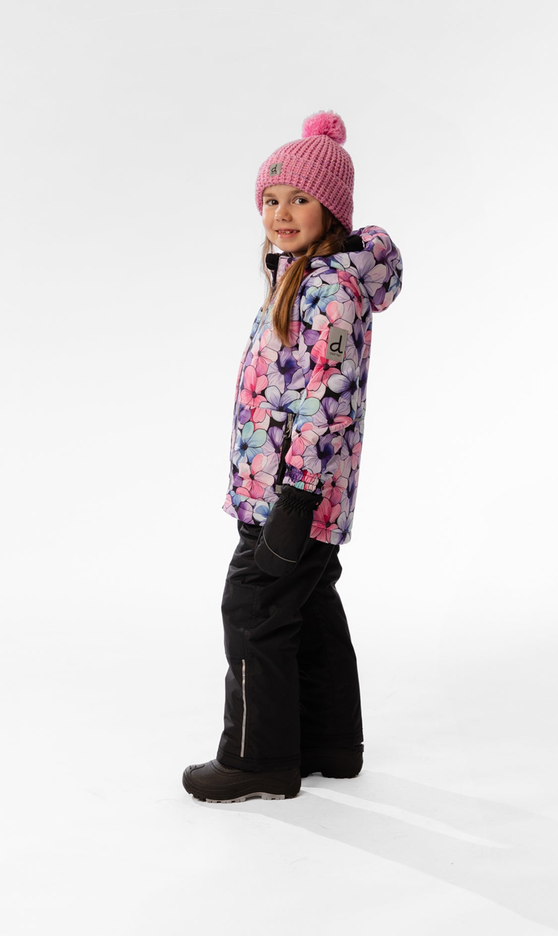 Light Weight Two Piece Chill Snowsuit Purple Floral Print - Image 2