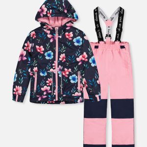 Light Weight Two Piece Chill Snowsuit Blue Floral Print