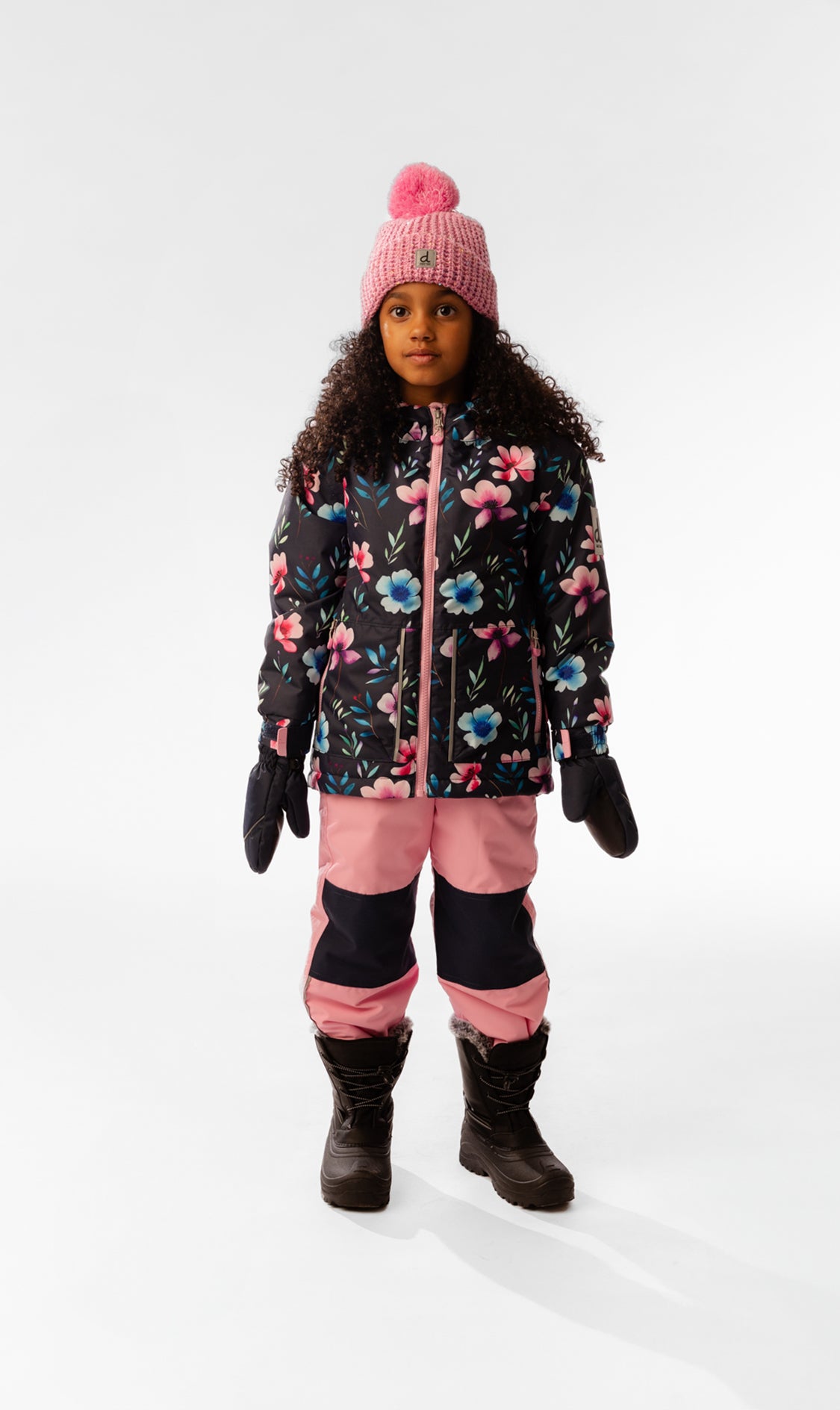 Light Weight Two Piece Chill Snowsuit Blue Floral Print - Image 2
