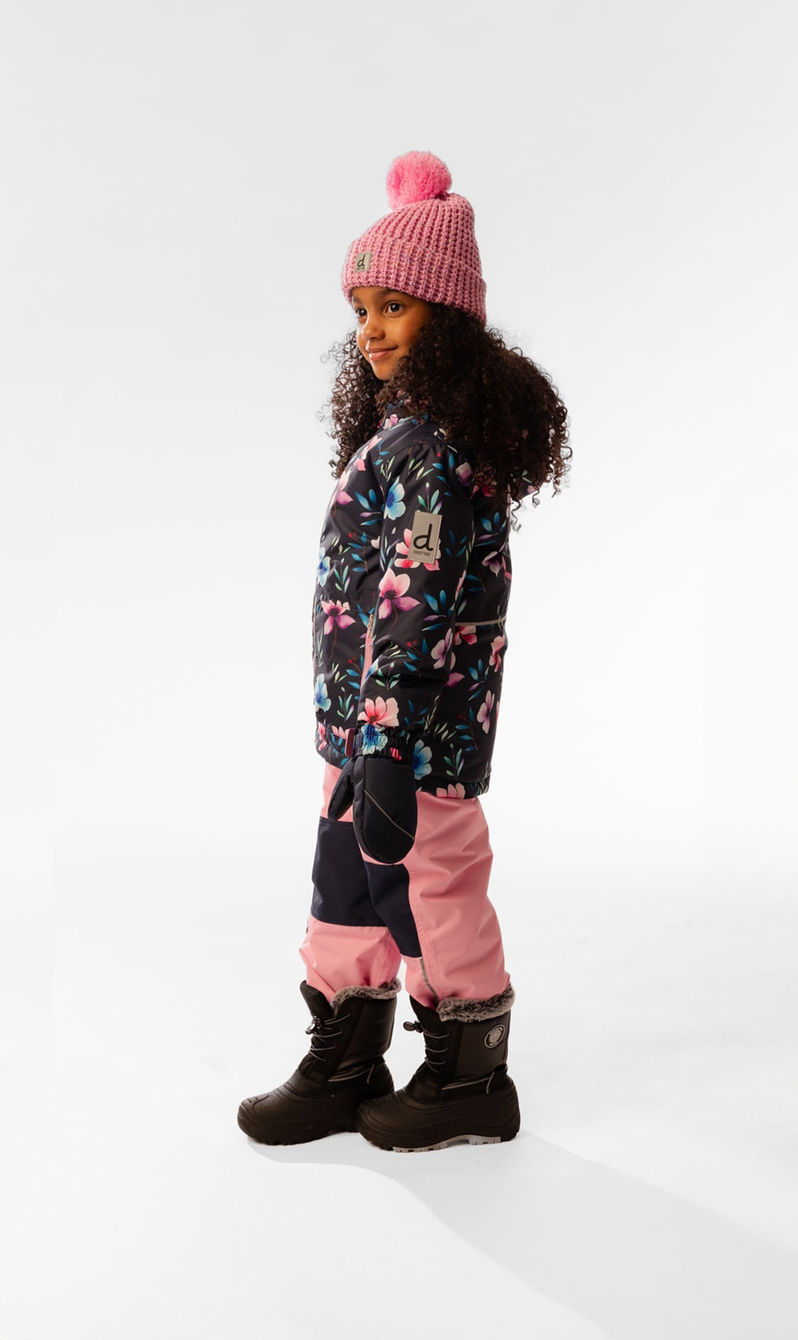 Light Weight Two Piece Chill Snowsuit Blue Floral Print - Image 4