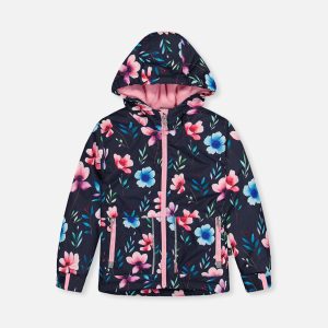 Light Weight Two Piece Chill Snowsuit Blue Floral Print - Image 3