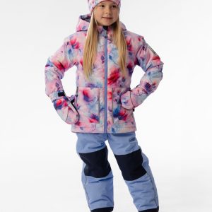 Light Weight Two Piece Chill Snowsuit Mauve Printed Flowers - Image 2