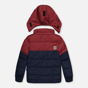 Two Piece Play Snowsuit Navy And Burgundy With Navy Pants - Image 3