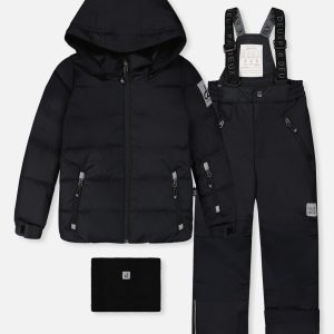 Two Piece Play Snowsuit Black With Black Pants