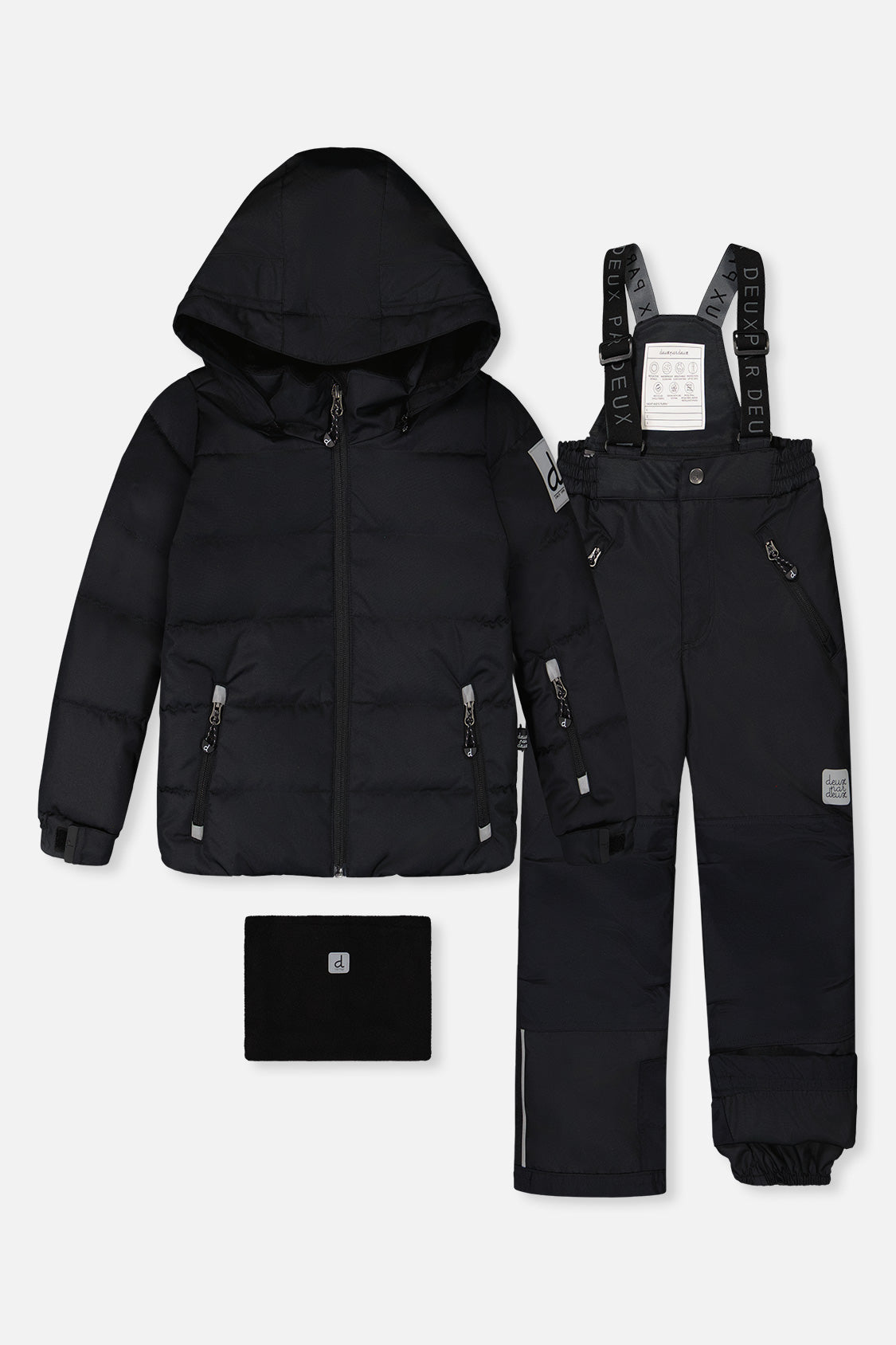 Two Piece Play Snowsuit Black With Black Pants