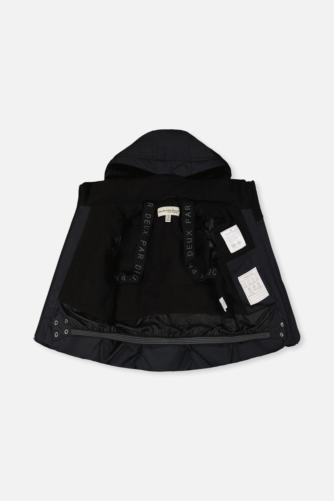 Two Piece Play Snowsuit Black With Black Pants - Image 4