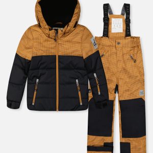Two Piece Play Snowsuit Brown And Black With Brown Pants