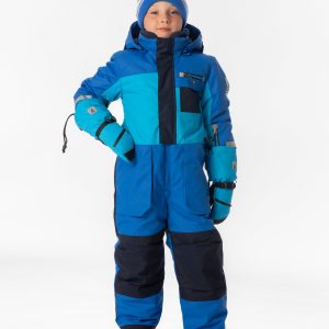 Kids One Piece Play Snowsuit Light And Dark Blue - Image 2