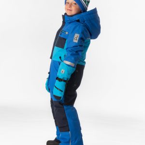 Kids One Piece Play Snowsuit Light And Dark Blue - Image 3