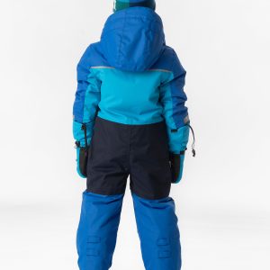 Kids One Piece Play Snowsuit Light And Dark Blue - Image 4