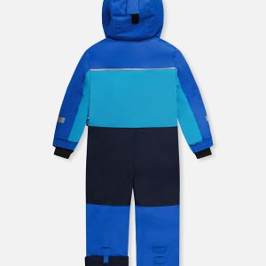 Kids One Piece Play Snowsuit Light And Dark Blue - Image 5