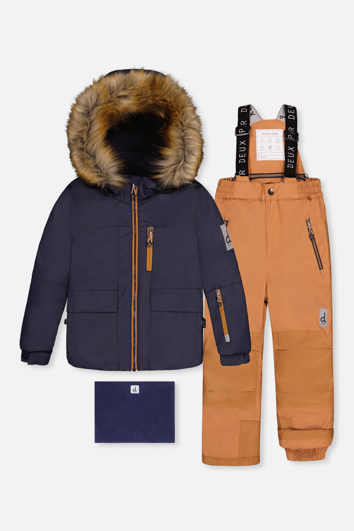 Two Piece Play Snowsuit Navy Blue With Brown Pants - Image 10