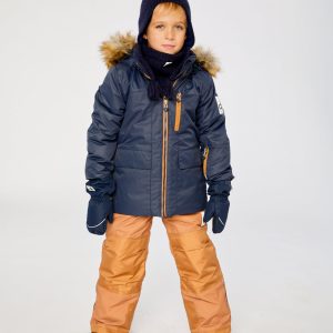 Alternative view of Two Piece Play Snowsuit Navy Blue With Brown Pants
