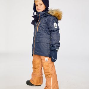 Two Piece Play Snowsuit Navy Blue With Brown Pants - Image 4